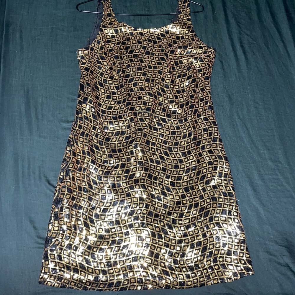 Sparkly gold and black dress